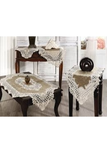 Secret Home Mıray 5 Parça Kadife Salon Takımı Bej