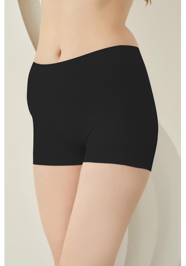 6 Adet Nbb Bayan Dikişsiz Mini Şort Külot Boxer 2008 Siyah