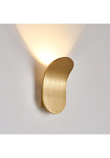 Homyl 5w Led Duvar Apliği Fırçalanmış Alüminyum Altın Altın