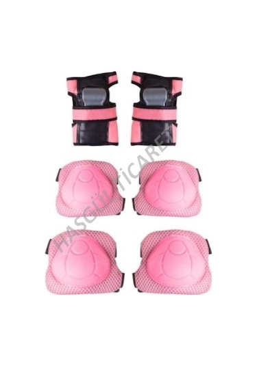 Hsgl Bisiklet Çocuk Pembe Kask Dizlik Dirseklik Koruyucu Set Dest