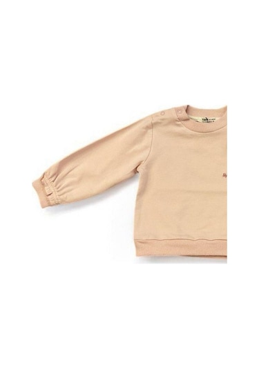 Cantoy Kız Bebek Tavşan Baskılı Sweatshirt-14200 Pudra