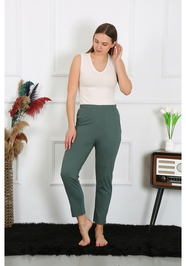 Akbeniz Pamuklu Haki Tek Alt Pijama 27523-haki Haki