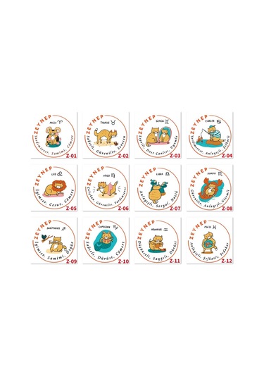 Kişiye Özel Burç Temalı Türk Kahve Fincanı, Doğum Günü Hediyesi Z1 Serisi Beyaz