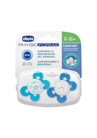 Chicco Physioforma Comfort Silikon Emzik 6-16 Ay 2'li 00074933210000_MULTI_1 Mavi