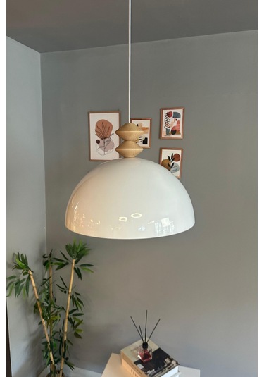 Linate Beyaz Q Kafa Başlık Avize Tekli Sarkıt Salon Kuaför Dekoratif Aydınlatma Beyaz