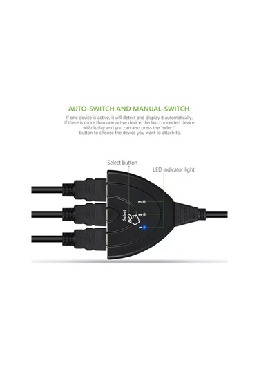 Hdmi Çoklayıcı Çoğaltıcı Switch 3 Giriş 1 Çıkış Çoklama Hdmi