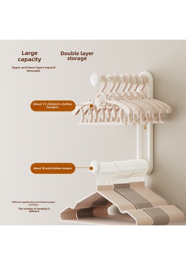 Springsun Ev İçi Çekirdekli Duvar Tipi Kurulabilir Giyim Asma Rafları - Katlanabilir, Delme Yok, Balkon Ve Ev Odaları İçin Organize Aleti Krem Renk Krem