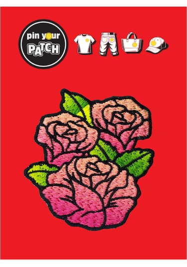 Pin Your Patch Ütü İle Yapışan Yama Patch 7059 Güller Çok Renkli