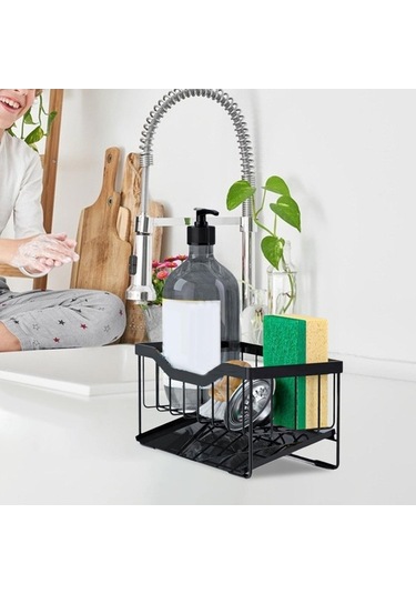 Novahub Suntek Lavabo Drenaj Sünger Banyo Paçavra, Pratik Organizatör Siyah