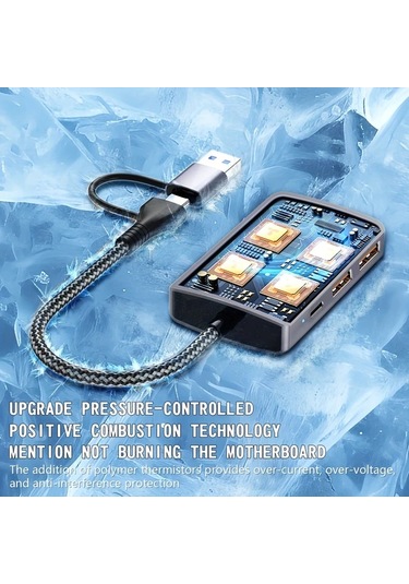 Xuweiwei Vszapower Usb 3.2 Gen2 10gbps 5 İn 2 Usb A 2 Port Ve Usb C 2 Port Hub Laptop İçin Yüksek Hızlı Veri Transfer Arayüzü Usb 3.0 Ve 2.0 Uyumlu