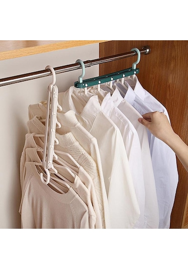 Suntek Magideal Elbise Askısı Depolama Çok Katmanlı Katlanır Yeşil