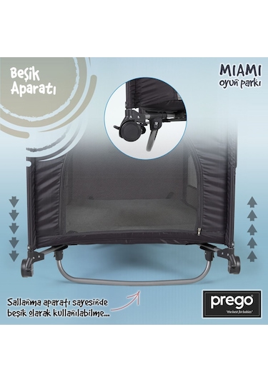 Miami Anne Yanı Oyun Parkı Bej + Yatak Dahil - Bircancocuk