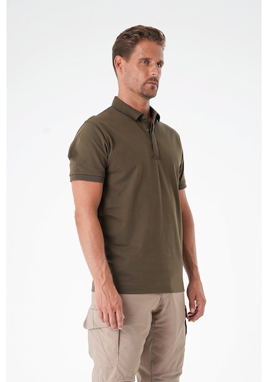 Mecanık Casual Ryker Polo T-shirt Cırtlı Haki