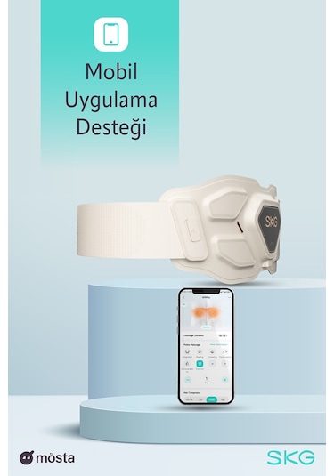 Skg W9 Pro Tens-Ems Bel Ve Sırt Masaj Aleti, Isı Terapisi-Termoterapi, Fototerapi Bel Kemeri Krem