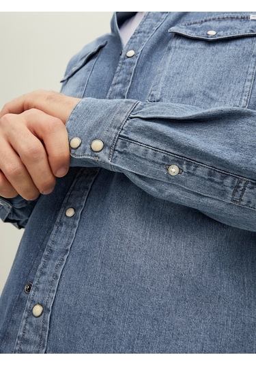 Jack & Jones Denim Gömlek- Sheridan 12138115 - 1 Medium Blue Denim