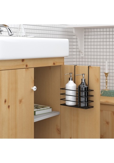 Teknotel Askılı Dolap İçi Tek Katlı Banyo&mutfak Rafı Mat Siyah S Siyah