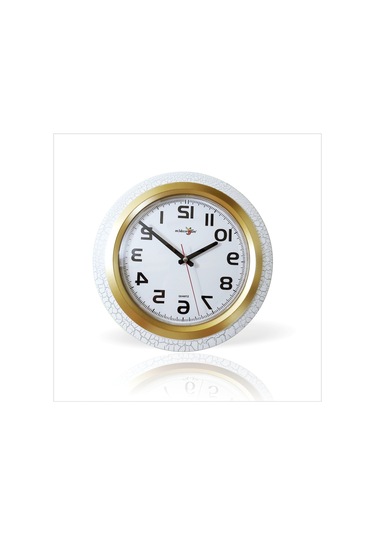 Ters Çalışan Okunan Çatlak Beyaz Çerçeve Bombe Camlı Duvar Saati Beyaz