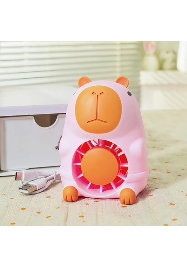 Masaüstü Şarzlı Özel Figürlü Ayıcıklı Işıklı Fan