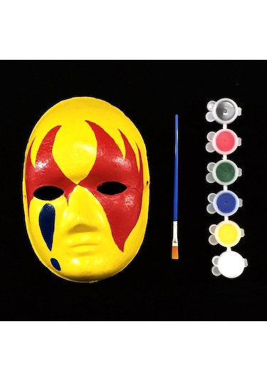 Maske Boyama Seti 3'lü Maske Fırça ve Boya Eğitici Maske Boya