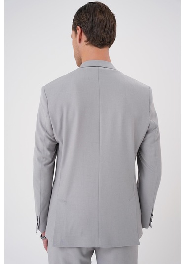 Comfort Fit Mono Yaka Torba Cep Casual Gri Ceket C 708 Gri