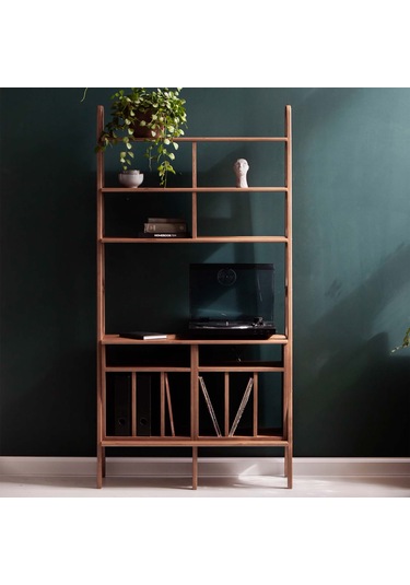 Woodesk Sage, Ahşap Kitaplık Ve Raf Ünitesi, 190x100, Tik Renk,