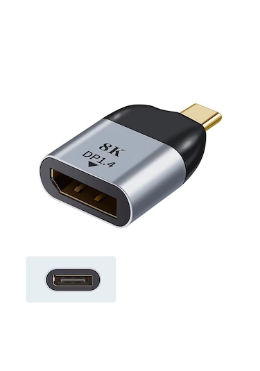 Cr23 M-ac-book Thunderbolt Uyumlu Type-c 3.1'den Displayport Dp 1.4 8k 60hz Çevirici Adaptör