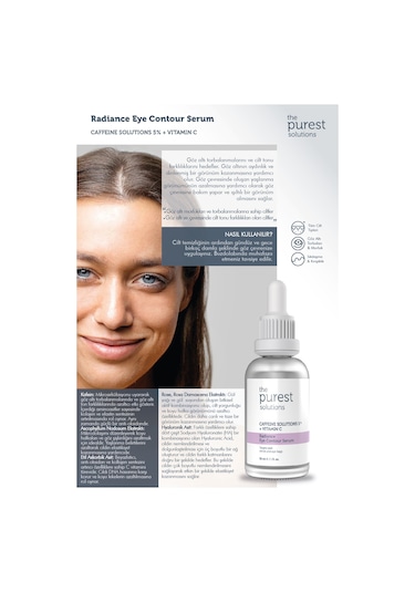 The Purest Solutions Torbalanma ve Morluk Karşıtı Serum 30 ML (Caffeine 5% + Vitamin C)