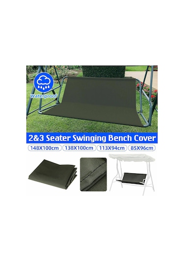 Yeşil Kalın Kumaş Yük Taşıyan Değiştirilebilir Salıncak Koltuk Örtüsü Dış Mekan Yedek Yağmur Geçirmez Koltuk Örtüsü 3seat 138 100cm 138 100cm Yeşil