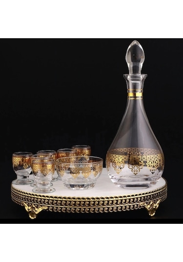 187-309 Zemzem Takımı By Merve Altın Dekor 8 Parça 6 Kişilik Altın