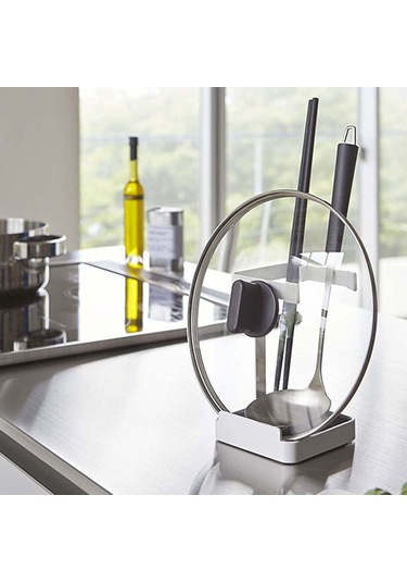 Yaleker Pratik Mutfak Rafı - Kapak Askılı, Kaşık Saklama, Su Toplama Özellikli Beyaz Diğer