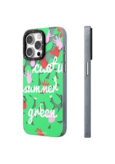 İphone 15 Pro Max Uyumlu Kılıf Magsafe Şarj Özellikli Youngkit Fruity Flavour Serisi Yeşil