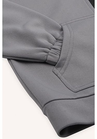 Erkek Çocuk Fermuarlı Sweatshirt Gri 001