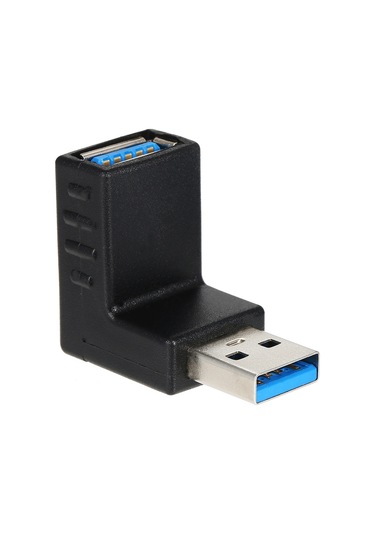Skycity Usb 3.0 Am/af 90 Derece Yukarı Dönük Adaptör - Hızlı 5 Gbps Transfer, Sertifikalı Çevre Dost Malzeme, Siyah, Bağlantı Gerilimini Azaltır