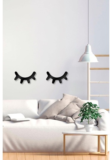 Dekoratif Ahşap Kirpik Duvar Dekoru Siyah