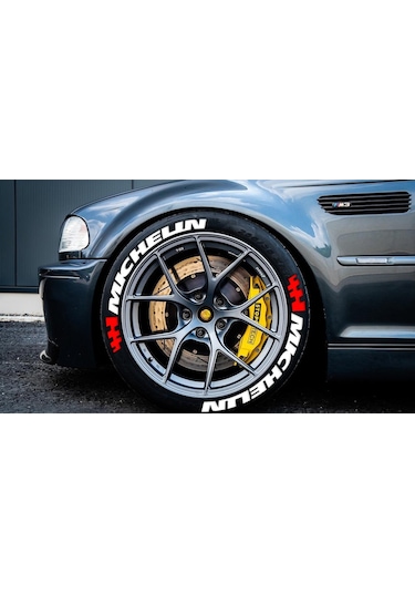 Lastik Yazısı 8Xli Mıchelın Beyaz+Bayrak Kırmızı