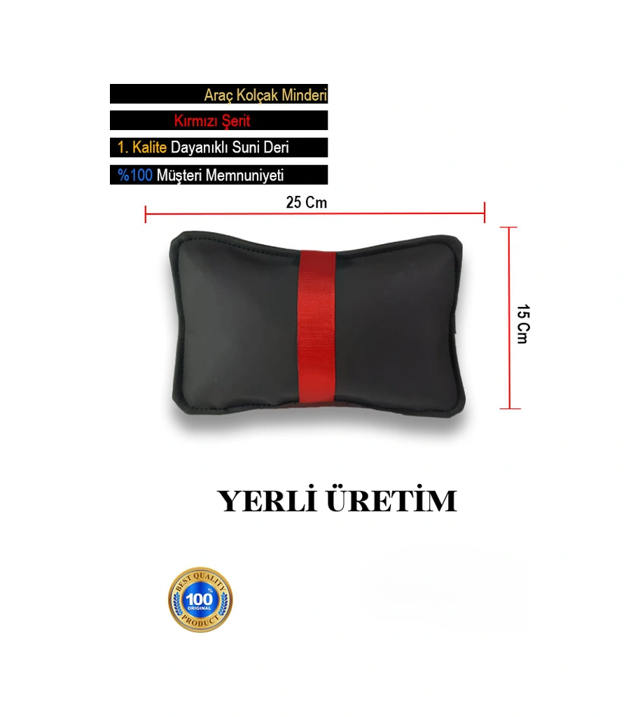 Mercedes A W169 2004 - 2012 Oto Koltuk Kırmızı Şerit Boyun Yastığı 2 Adet