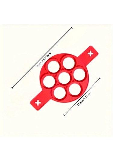 Sunshine011 Kırmızı Multi-şekilli Silikon Pankek Kalıbı - Yapışmaz Yeniden Kullanılabilir Kolay Çıkan Dayanıklı Mutfak Gereci