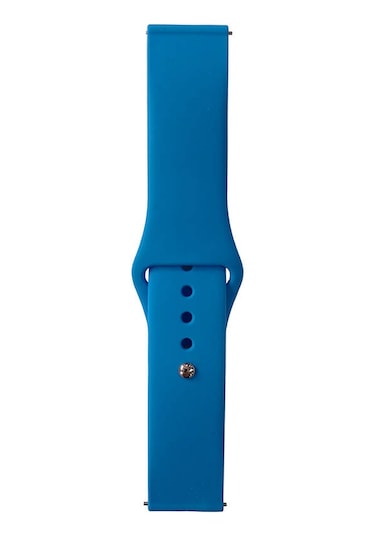 Galaxy   Uyumlu  Watch Active 2 44mm Band Serisi 20mm Klasik Kordon Silikon Strap Kayış-mavi