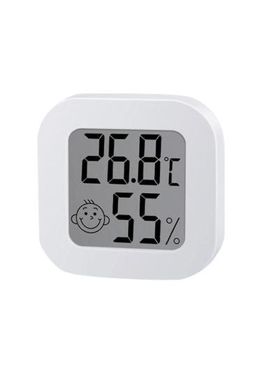 Lemestar Dijital Odalar İçin Sıcaklık Ve Nem Ölçer -10 C/+70 C 10-99%rh, Hassas Sensör, Gülümseyen Yüz, Düğme Pil İle Mini Abs Termohigrometre
