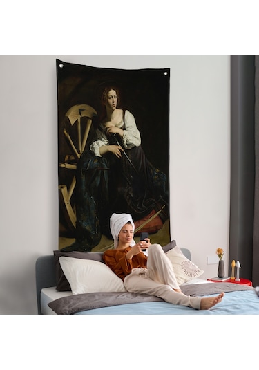Caravaggio - İskenderiyeli Aziz Catherine Duvar Örtüsü-7386