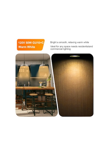 Teltree Gu10 Tabanlı 50w 120v Dimmable Ampul - 1 Adet Paket Şeffaf