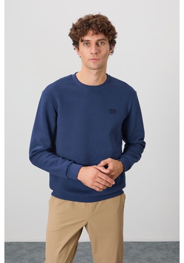 Tommy Life Omar İndigo Şardonlu Erkek Sweatshirt - 88137 Indıgo