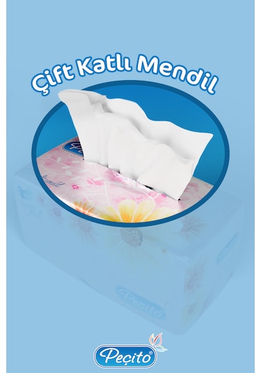 Peçito Premium Çift Katlı Pratik Mendil Toplam 5 x 275'li