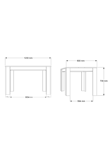 Robin Home Lena Yemek Masası 120x80 Sepet-beyaz