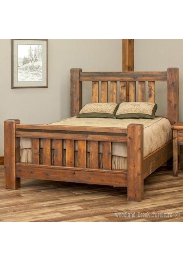 Masifart_Mobilya Masifart Ahşap Karyola Klasik Ahşap Çift Kişilik Izgaralı Yatak B