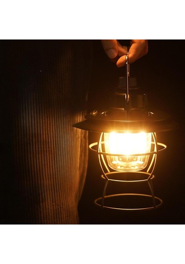 Suntek Led Kamp Feneri Piknik Acil Veranda Için Asılı Aydınlatma Siyah