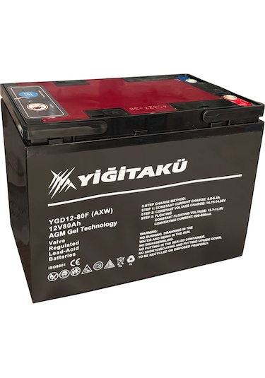 Yiğit Akü 12v 80ah Jel Elektrikli Bisiklet Aküsü
