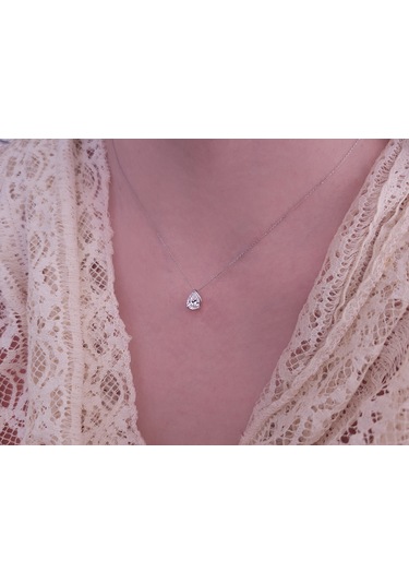 Sirius Pırlanta Beyaz Topaz Taşlı Gemma Kolye 0823p0059