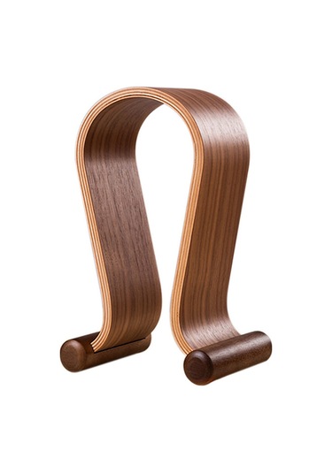 Teltree Kara Ceviz Ahşap Kulaklık Tutucu - U Tipi Masaüstü Gösterim Aracı - Kulaklık Rafı Ve Asma Tabanı