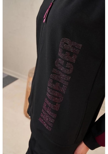 Pjs 23575 Kadın Fermuarlı Baskılı Eşofman Takım 001